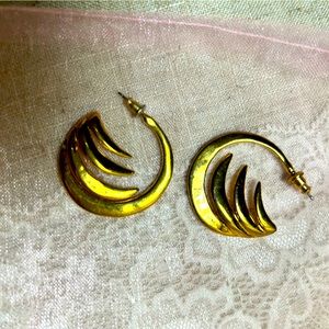 Vintage Cecile Jeanne gold plate pierced earrings